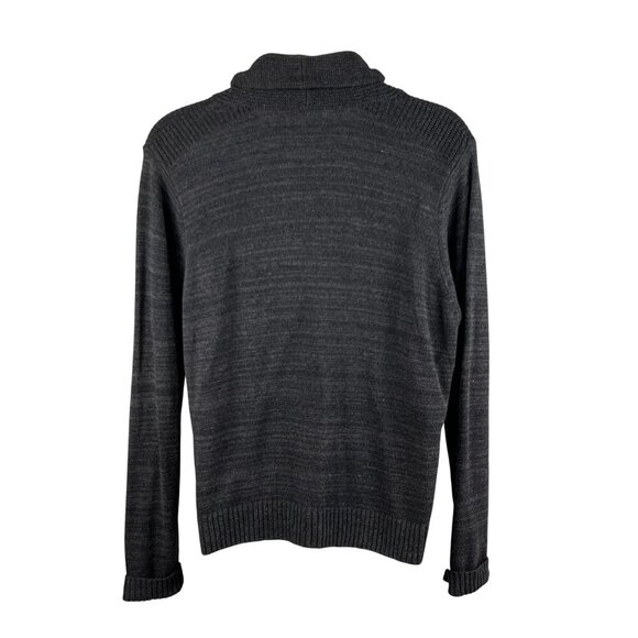 Treasure & Bond Mens XL Shawl Collar Cardigan Black Caviar Marl Quiet Luxury - Picture 2 of 16